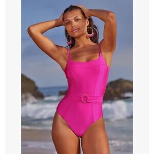 New Becca Monte Carlo one piece swimsuit pink Azalea